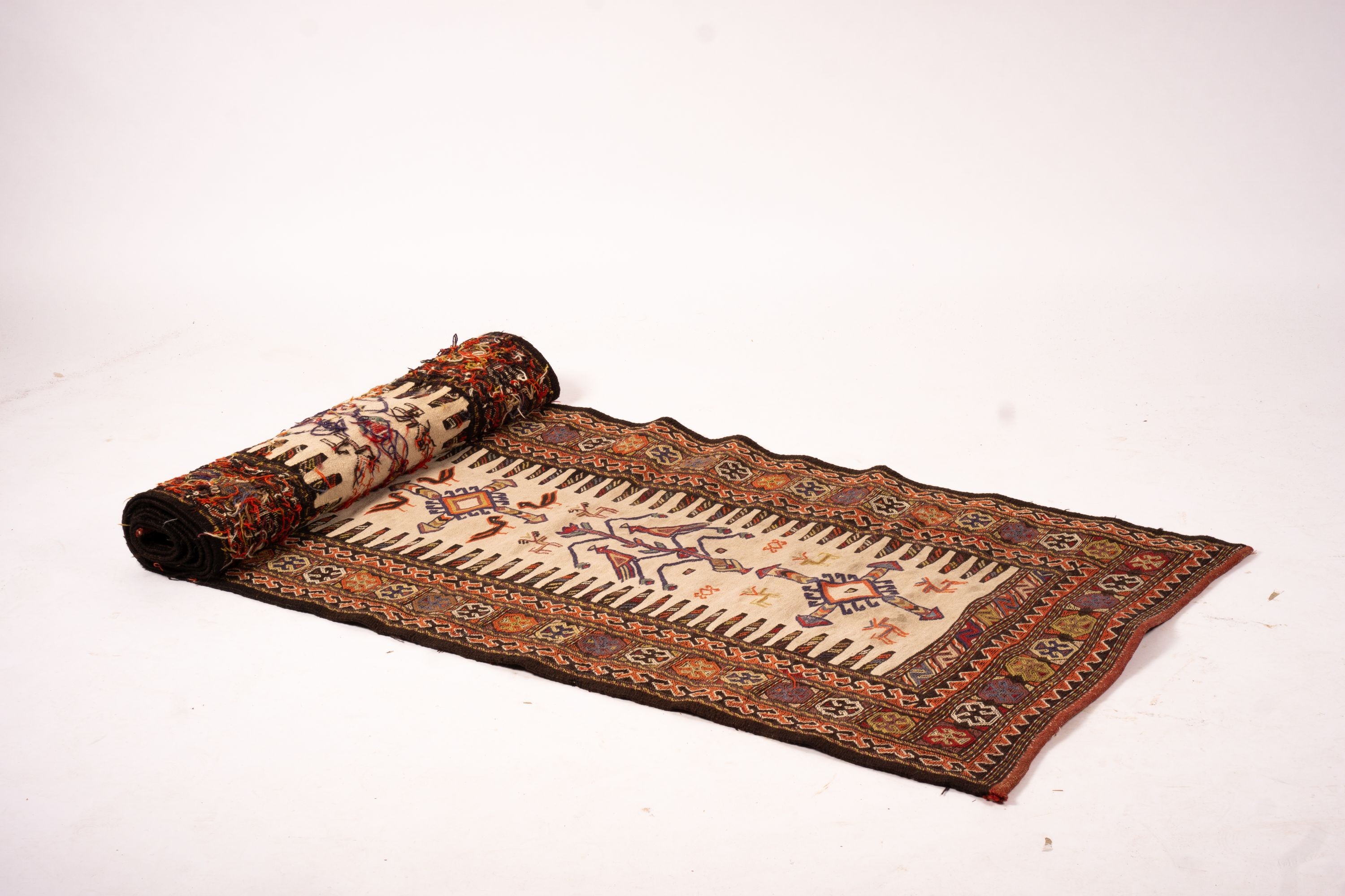 An Anatolian flatweave runner, 380 x 85cm